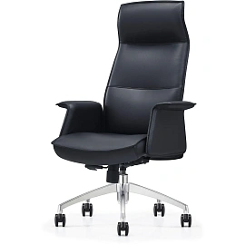 Кресло ЮФК Комус Мебель Easy Chair 503, экокожа, черный, алюминий
