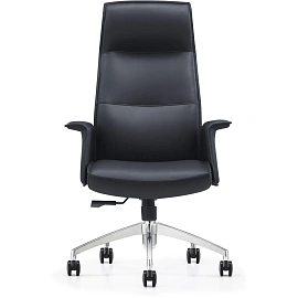 Кресло ЮФК Комус Мебель Easy Chair 503, экокожа, черный, алюминий