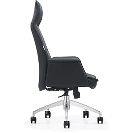 Кресло ЮФК Комус Мебель Easy Chair 503, экокожа, черный, алюминий