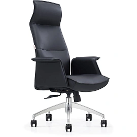 Кресло ЮФК Комус Мебель Easy Chair 503, экокожа, черный, алюминий