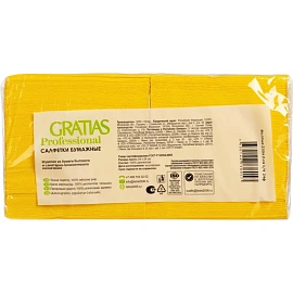 Салфетки бумажные Gratias 2-слойные 24x24 см жёлтые (250 листов в пачке) фото Салфетки бумажные Gratias 2-слойные 24x24 см жёлтые (250 листов в пачке)