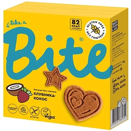 Печенье Bite клубника-кокос 115 г