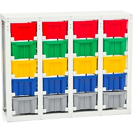 Стеллаж металлический с направляющими Стелла-техник (840х1050х345 мм, 20 ячеек)