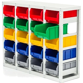 Стеллаж металлический с направляющими Стелла-техник (840х1050х345 мм, 20 ячеек)