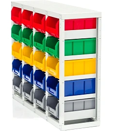 Стеллаж металлический с направляющими Стелла-техник (840х1050х345 мм, 20 ячеек)