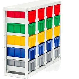 Стеллаж металлический с направляющими Стелла-техник (840х1050х345 мм, 20 ячеек)