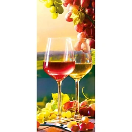 Пакет подарочный под бутылку ламинированный Хорошо Два бокала (35x14x11 см)