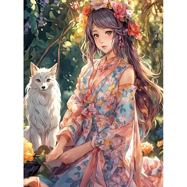 Пакет подарочный ламинация Хорошо Девушка в венке (31x22x10 см)