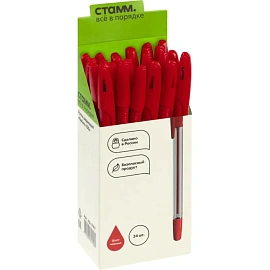 Ручка шариковая неавтоматическая Стамм Орбита красная (толщина линии 0.5 мм)