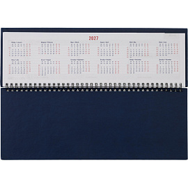 Планинг датированный 2026 год Attache Сиам искусственная кожа 340х130 мм 57 листов синий