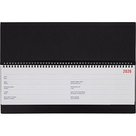 Планинг датированный 2026 год Attache Каньон искусственная кожа 405х145 мм 57 листов чёрный