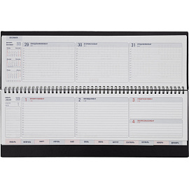 Планинг датированный 2026 год Attache Каньон искусственная кожа 405х145 мм 57 листов чёрный