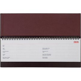 Планинг датированный 2026 год Attache Каньон искусственная кожа 405х145 мм 57 листов бордовый