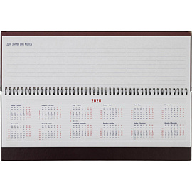 Планинг датированный 2026 год Attache Каньон искусственная кожа 405х145 мм 57 листов бордовый