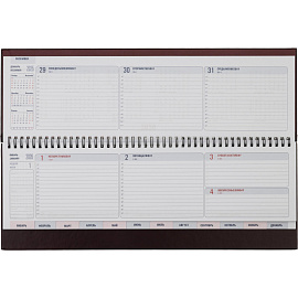 Планинг датированный 2026 год Attache Каньон искусственная кожа 405х145 мм 57 листов бордовый