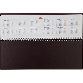 Планинг датированный 2026 год Attache Каньон искусственная кожа 405х145 мм 57 листов бордовый