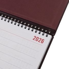 Планинг датированный 2026 год Attache Каньон искусственная кожа 405х145 мм 57 листов бордовый