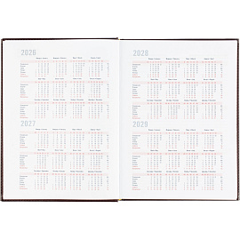 Ежедневник датированный 2026 АТТАСНЕ А4, 176л, 200х270мм, Каньон бордовый