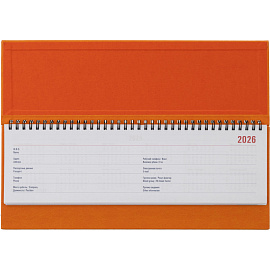 Планинг датированный 2026 год Attache Сиам искусственная кожа 340х130 мм 57 листов оранжевый