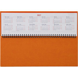 Планинг датированный 2026 год Attache Сиам искусственная кожа 340х130 мм 57 листов оранжевый