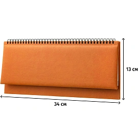 Планинг датированный 2026 год Attache Сиам искусственная кожа 340х130 мм 57 листов оранжевый