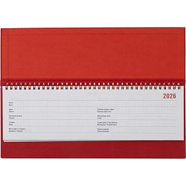 Планинг датированный 2026 год Attache Сиам искусственная кожа 340х130 мм 55 листов красный