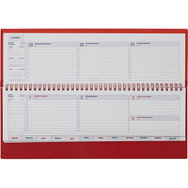 Планинг датированный 2026 год Attache Сиам искусственная кожа 340х130 мм 55 листов красный