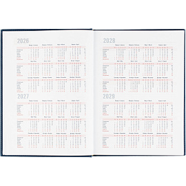 Ежедневник датированный 2026 год Attache Сиам искусственная кожа А4 176 листов синий