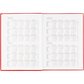Ежедневник датированный 2026 АТТАСНЕ А4, 176л, 200х270мм, Сиам красный