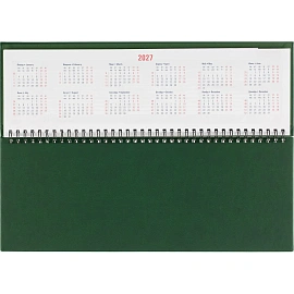 Планинг датированный 2026 год Attache Сиам искусственная кожа 340х130 мм 55 листов зелёный