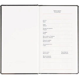 Еженедельник датированный 2026 АТТАСНЕ 64л, 90х160мм, карм.верт, Каньон син