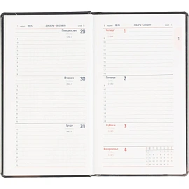 Еженедельник датированный 2026 АТТАСНЕ 64л, 90х160мм, карм.верт, Каньон син