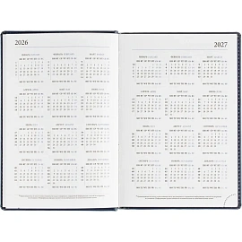 Ежедневник датированный 2026, синий, А5, 148x218 мм, 352 стр,АТТАСНЕ Agenda