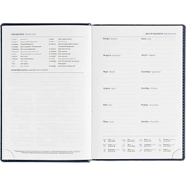 Ежедневник датированный 2026, синий, А5, 148x218 мм, 352 стр,АТТАСНЕ Agenda
