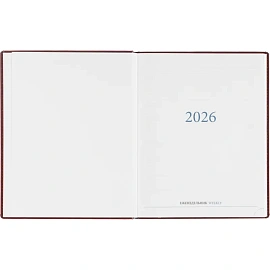 Еженедельник датированный 2026, бордо,А4, 213х265 мм,160 стр,Agenda