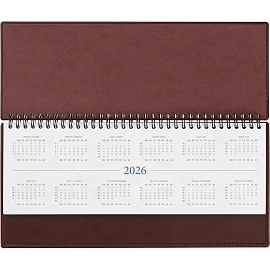 Планинг датированный 2026 год Attache Вива искусственная кожа 303х150 мм 60 листов бордовый