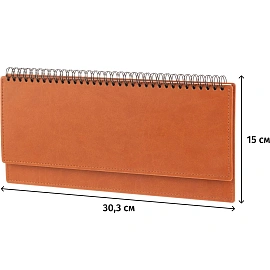 Планинг датированный 2026 год Attache Вива искусственная кожа 303х150 мм 60 листов коричневый