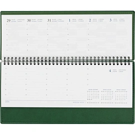Планинг датированный 2026, зеленый 303х150 мм, 120 стр,АТТАСНЕ Вива