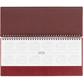 Планинг датированный 2026, бордо, 303х150 мм, 120стр, АТТАСНЕ Agenda