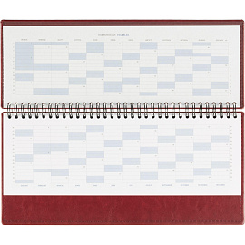 Планинг датированный 2026, бордо, 303х150 мм, 120стр, АТТАСНЕ Agenda