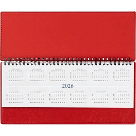 Планинг датированный 2026 год Attache Agenda искусственная кожа 303х150 мм 60 листов красный