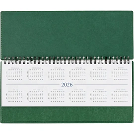 Планинг датированный 2026 год Attache Agenda искусственная кожа 303х150 мм 60 листов зелёный
