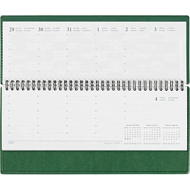Планинг датированный 2026 год Attache Agenda искусственная кожа 303х150 мм 60 листов зелёный