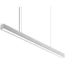 Светильник светодиодный линейный, подвесной, 40Вт, 4000К, IP40, серебро