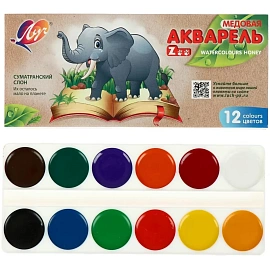 Краски акварельные медовые Луч Zoo 12 цветов 79 г фото Краски акварельные медовые Луч Zoo 12 цветов 79 г