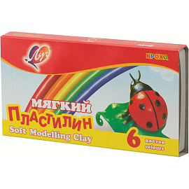 Пластилин восковой Луч Кроха 6 цветов 99 грамм