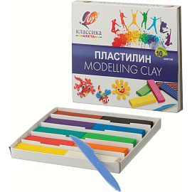 Пластилин классический Луч Классика 10 цветов 200 грамм (7С 304-08)