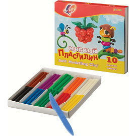 Пластилин восковой Луч Кроха 10 цветов 150 грамм