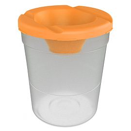 Емкость для воды (стакан-непроливайка) Луч 500 мл корпус прозрачный с углублениями для размещения кисточек с отметкой безопасного уровня фото Емкость для воды (стакан-непроливайка) Луч 500 мл корпус прозрачный с углублениями для размещения кисточек с отметкой безопасного уровня