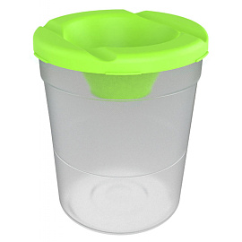 Емкость для воды (стакан-непроливайка) Луч 500 мл корпус прозрачный с углублениями для размещения кисточек с отметкой безопасного уровня фото Емкость для воды (стакан-непроливайка) Луч 500 мл корпус прозрачный с углублениями для размещения кисточек с отметкой безопасного уровня